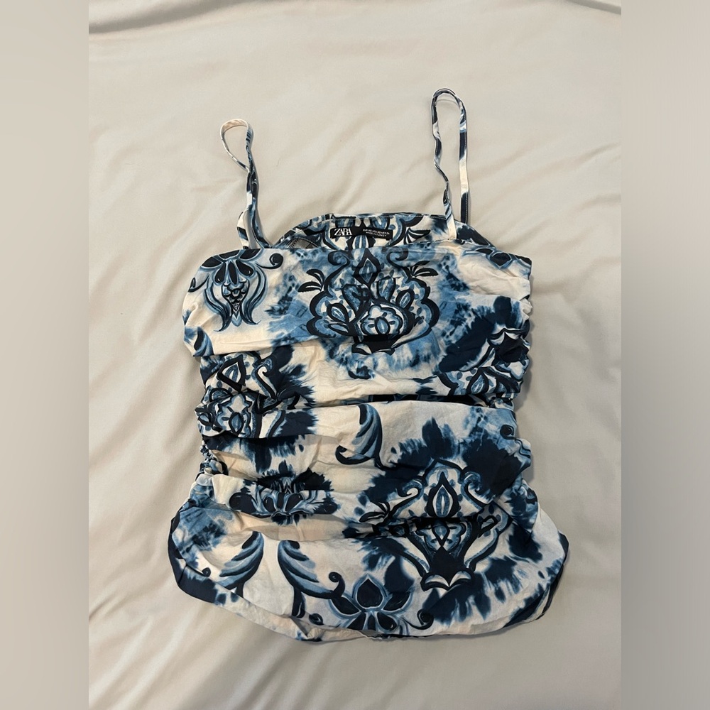 Zara Ruched Tube Top SIZE XS